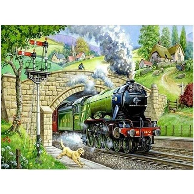 5D Diamond Painting Full Kit Steam Train Full Drill Rhinestone Kit Art Craft Decoration Gifts for Home Room Wall