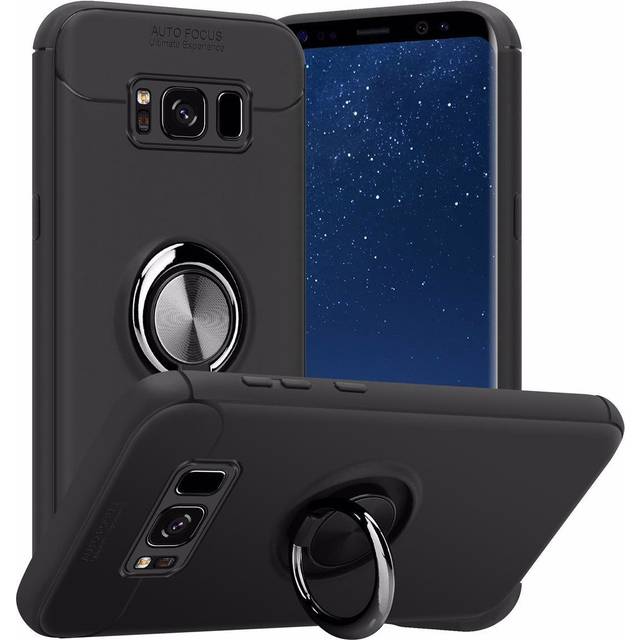 (BLACK - GREY) Cadorabo Case for Samsung Galaxy S8 PLUS Cover Protection back case Ring TPU Silicone