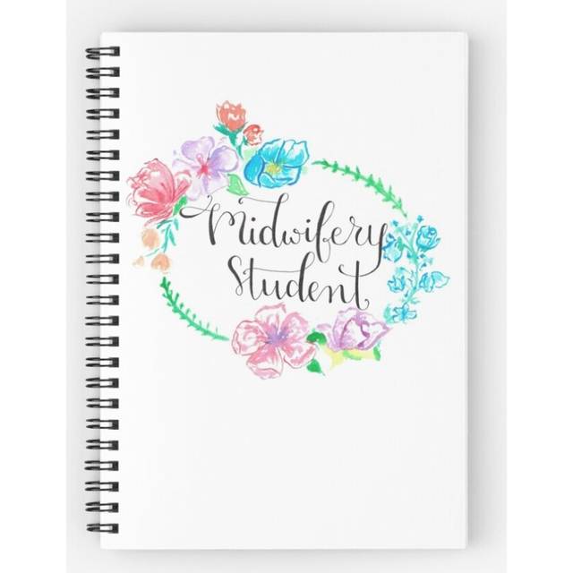 Spiral Notebook Floral Midwifery Student A5 120 Pages