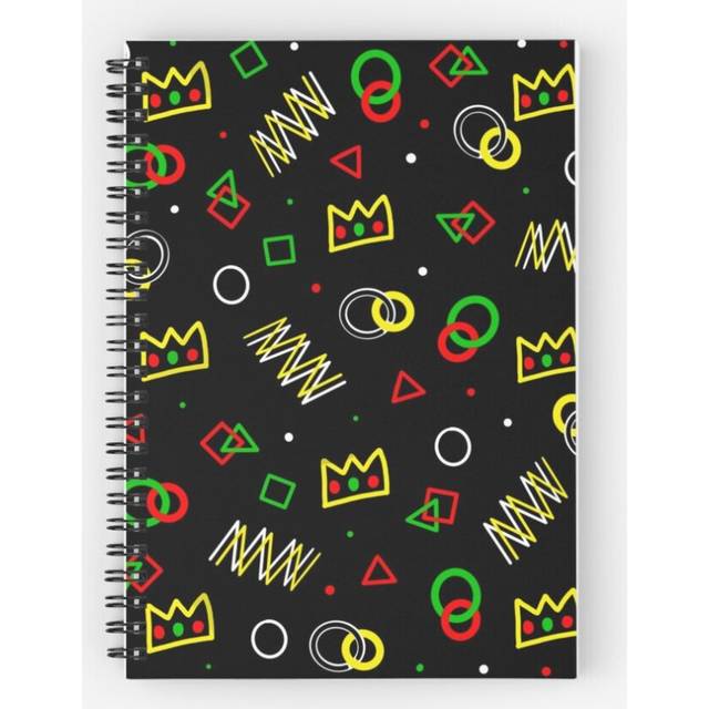 Spiral Notebook Ranboo Inspired arcade carpet design A5 120 Pages