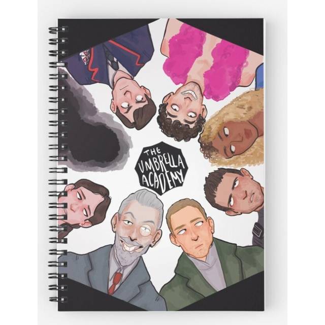Spiral Notebook the umbrella children and a creepy old man A5 120 Pages