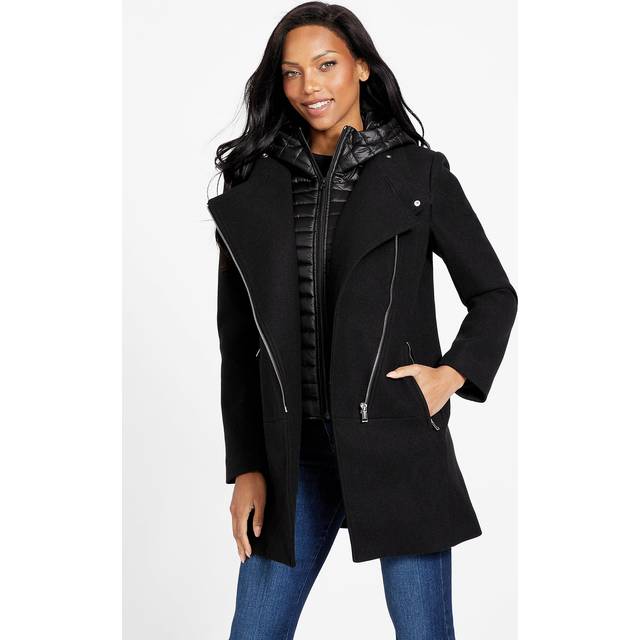 Guess, Kappa, Dam, S, Polyester, 2-i-1 Kappa med Huva - black (S)