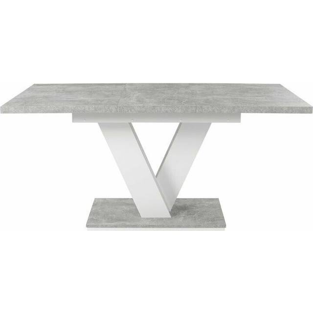 Extendable Dining Table 1.2-1.6m V Leg Concrete Grey Effect/White Masy