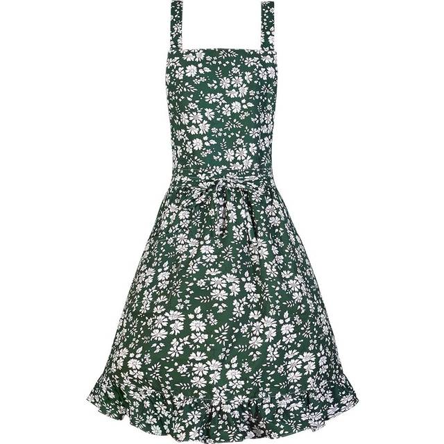 Vintage Pinafore Apron Dress for Women with Pockets Cute Floral Chef Aprons for Kitchen Cooking Baking Gardening
