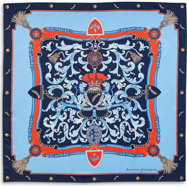 Aspinal of London Signature Shield Silk Square Scarf