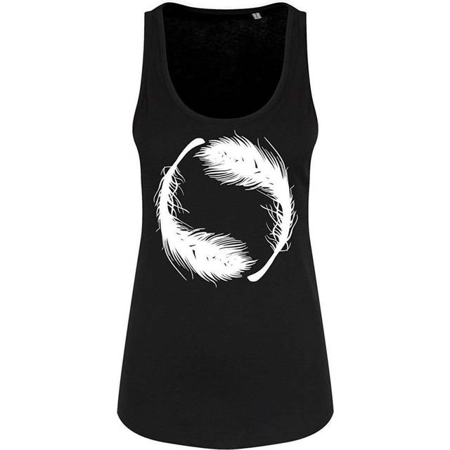(XX Large (UK 16-18), Black) Grindstore Womens/Ladies Yin Yang Feathers Floaty Tank