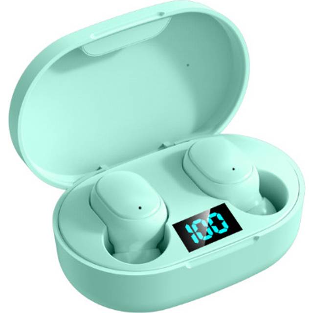 (a-Green) E6S TWS Bluetooth Earphones Power Bank LED Display Headphone Wireless Stereo in-Ear Portable Audio Video Sports Earbuds Headsets