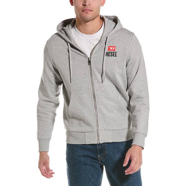 Diesel S Girk Felpa Mens Hoodie Zip Up Regular Fit Sweat Hooded Jacket Logo Grey