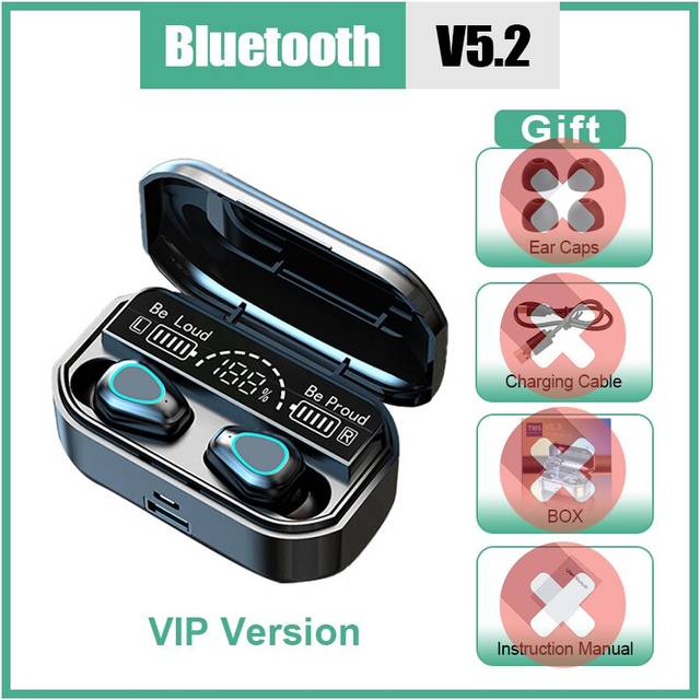 (a-Black no Box) New TWS Bluetooth Wireless Earphone Stereo Touch Call Gaming Earbuds Sports Music Headset Works Hot Selling for All Smartphones