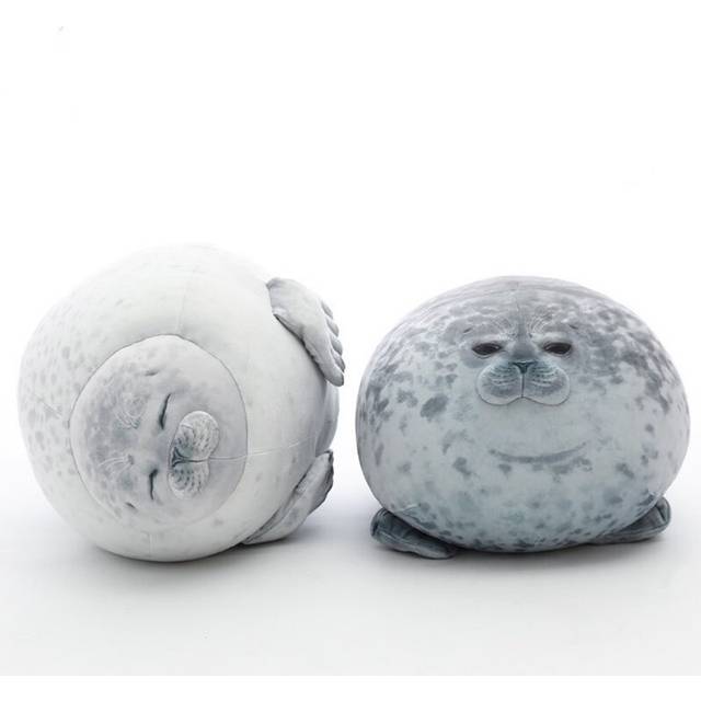 Angry Blob Seal Pillow Chubby 3D Novelty Sea Lion Doll Plush Stuffed Toy Baby Sleeping Throw Pillow Gifts for Kids Girls