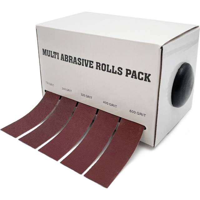 5 Roll Grits Sandpaper Dry Grinding Emery Sanding Belt Drawable Abrasive Paper Pack with Dispenser Drawable Emery Cloth Roll