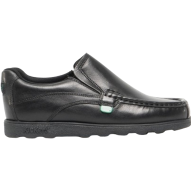 Kickers New Older Boys/Childrens Black Fragma Slip Ons Shoes Leather - Size UK 2 Infant
