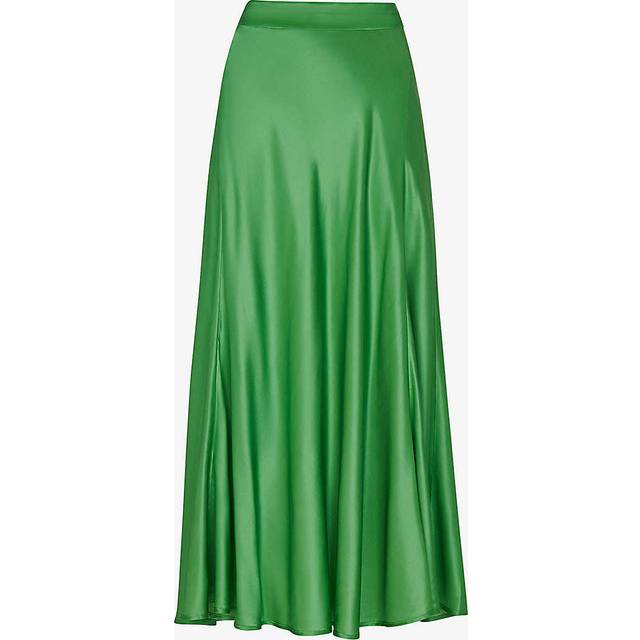 Womens Hallie Silk Mix Skirt - Green - 16