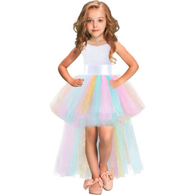 girls Tutu Dress Toddler Handmade Tulle Party Dresses for Birthday Outfit, Photography Prop, Special Occasion Rainbow