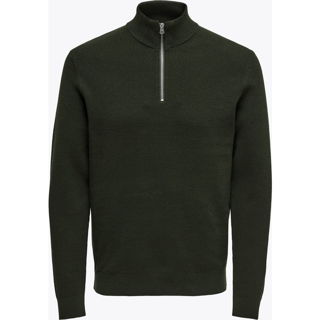 ONLY & SONS Onsphil Reg 12 Struc Half Zip Knit Noos |Khaki green |XS