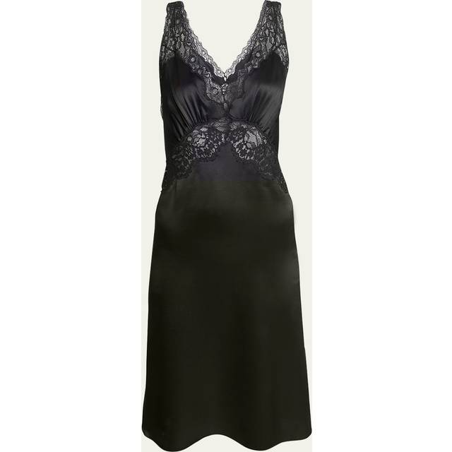 Lace Trimmed Slip Dress - NERO - 36 FR (4 US)