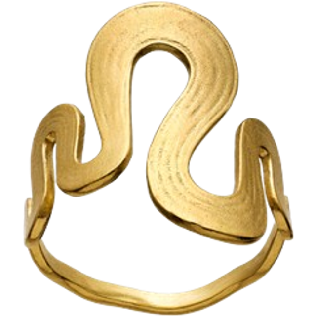 Maanesten Sasja Gold Plated Textured Wave Ring 4796A 59
