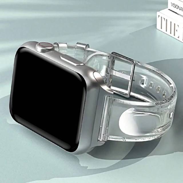 SHEIN 1pc Simple And Fashionable TPU Transparent Watch Band, Compatible With 38/40/41/42/44/45/49mm Apple Watch Ultra/SE/8/7/6/5/4
