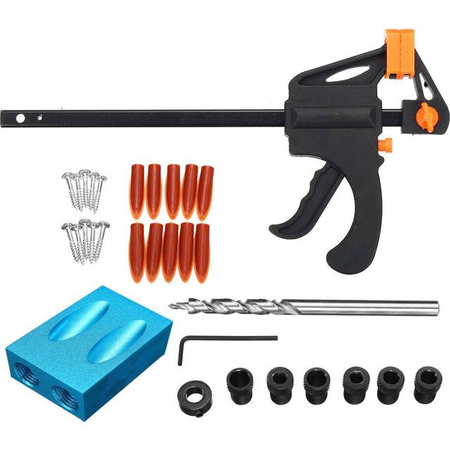 31pcs 15 Degree Oblique Hole Locator Pocket Hole Jig Drill Bit Angle Woodworking Carpentry Tools