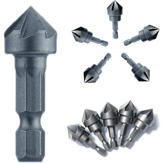 1PC 90 Degree Countersink Drill Chamfer Bit 1/4&quot; Hex Shank Carpentry Woodworking Angle Point Bevel Cutting Cutter Remove Bur