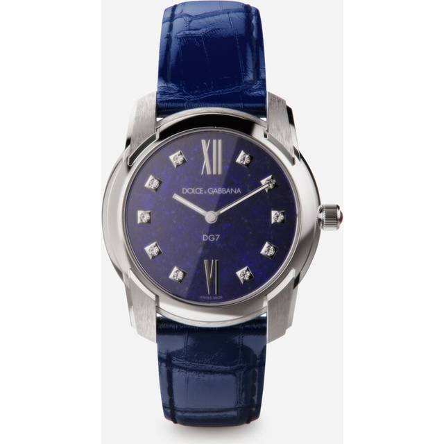 Dolce & Gabbana Dg7 Watch In Steel With Lapis Lazuli And Diamonds - Woman Watches Blue Onesize