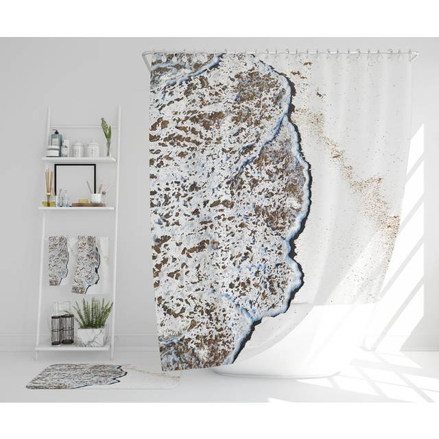 Novan Polyester Shower Curtain Set (167cm H X 167cm W)