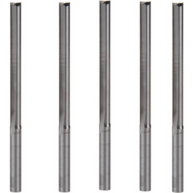 5pcs 4X42mm CNC Router Cutting Bit Cutting Edge Double Flute Straight Slot for Wood Engraving CNC Machine