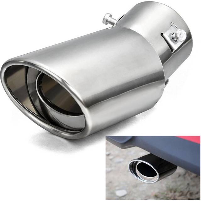 Universal Car Exhaust Muffler Tip Round Stainless Steel Pipe Chrome Exhaust Tail Muffler Tip Pipe Silver