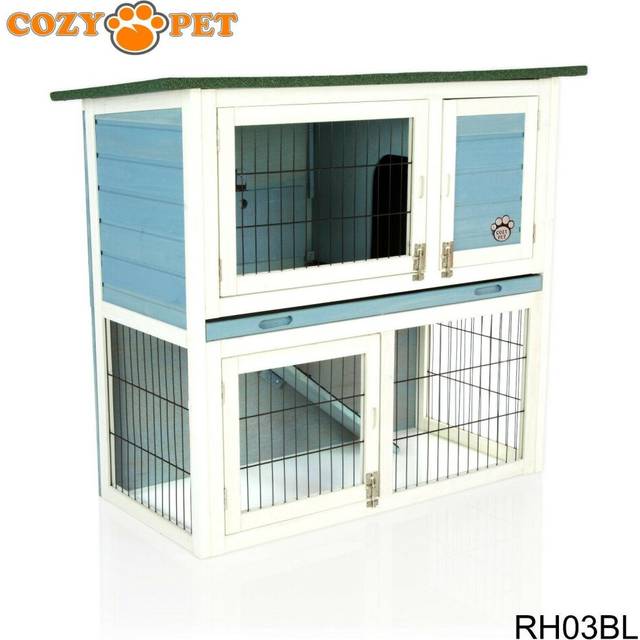 Rabbit Hutch 3ft Cozy Pet Blue Guinea Pig Hutches Run Rabbit Ferret Runs RH03BL