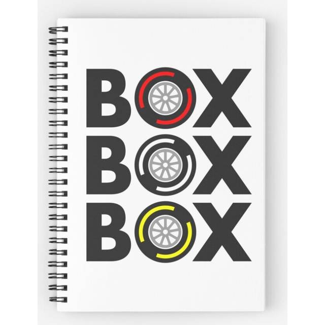 "Spiral Notebook ""Box Box Box"" F1 Tyre Compound A5 120 Pages"