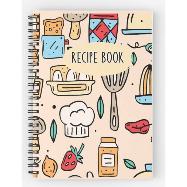 Spiral Notebook Recipe Book Blank A5 120 Pages