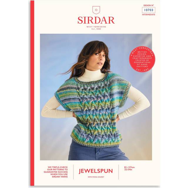 Sirdar Jewelspun Coral Reef Women's Vest Knitting Pattern, 10703