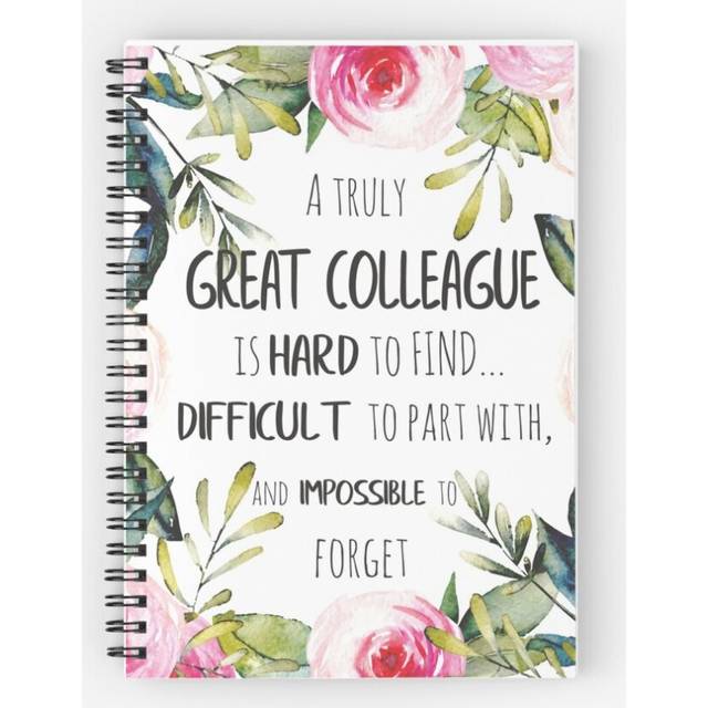 Spiral Notebook Colleague Farewell gift Leaving Gift Idea   Colleague thank you quote   Appreciation gift   Motivational A5 120 Pages