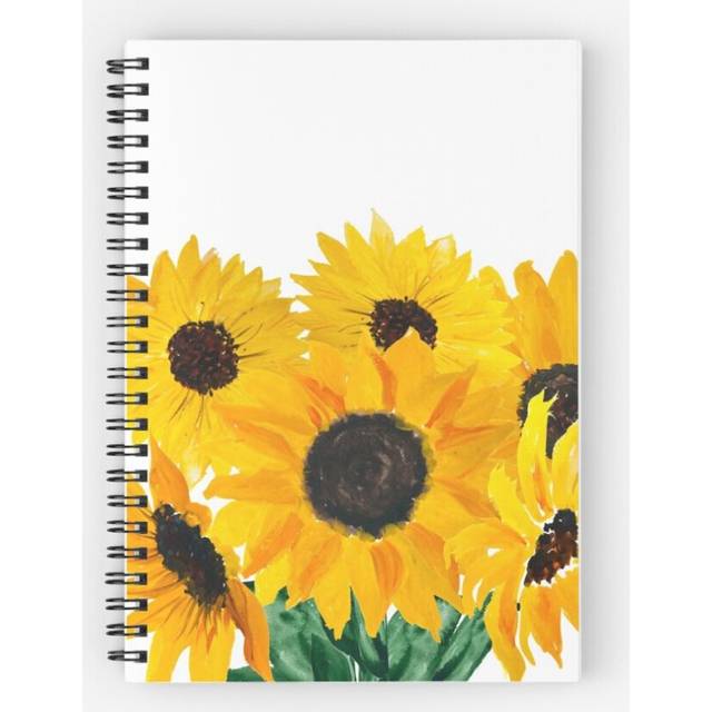 Spiral Notebook Painted sunflower bouquet A5 120 Pages