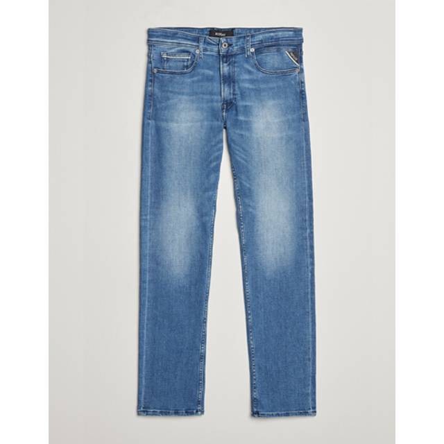 Replay Slim raka ben jeans grover för män, 009 medium blå, 33W x 32L