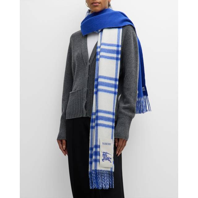Burberry Reversible Check Cashmere Scarf - Knight - One Size