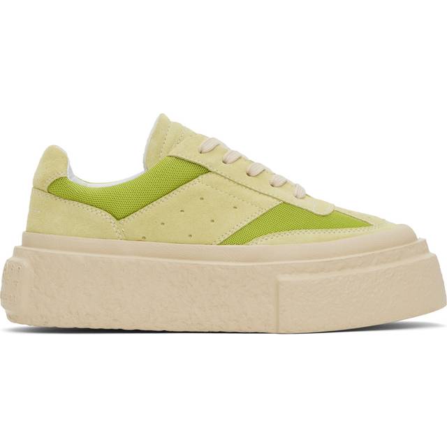 MM6 Maison Margiela Green Crosta London & Mesh Sneakers - T7352 Leek Green - IT 39.5