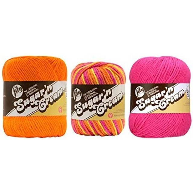 Bulk Buy: Lily Sugar 'n Cream Limited Edition 100% Cotton Yarn Coordinated 3-Pack Hot Orange SS  Playtime  Hot Pink SS
