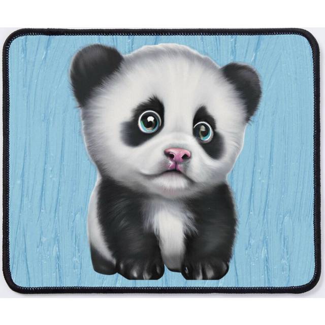 Mouse Pad Cute Panda on Blue Oil Painting 11.8 x 9.8 inch Computer Mat Gaming Office Mousepad