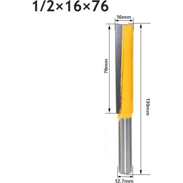 (1/2*16*76) 12.7mm 1/2 Inch Shank Straight Bottom Cleaning Router Bit Tungsten Carbide Woodworking Cutting Tools