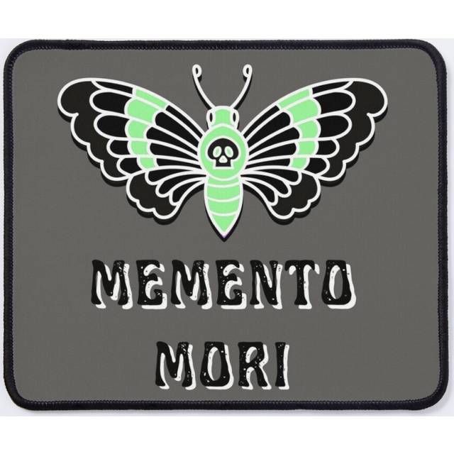 "Mouse Pad Memento Mori Stoicism Latin ""Remember You Must Die"" Mint Butterfly Skull  11.8 x 9.8 inch Computer Mat Gaming Office Mousepad"