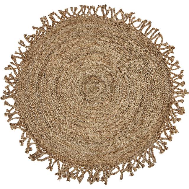 Round Jute Area Rug 120 cm Beige ZONGULDAK