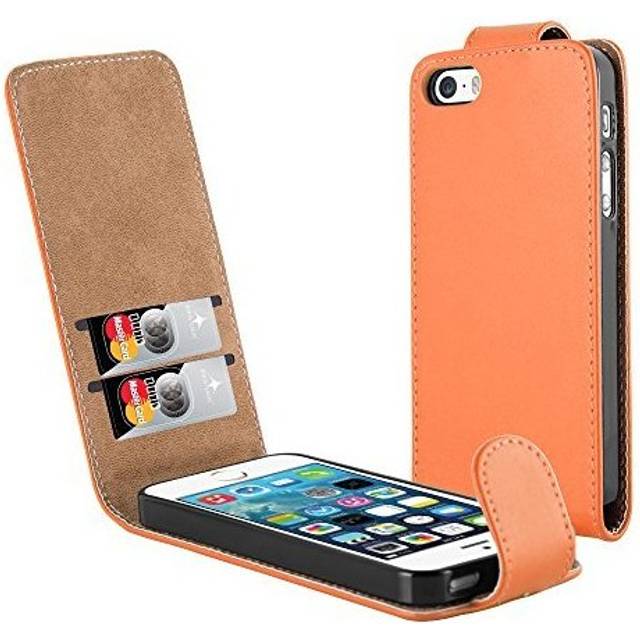 (Orange) For iPhone SE Soft Leather Top Flip Wallet Case