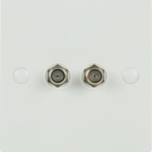 Double Dual Low Loss F-Type Wall plate for Satellite / Cable signals