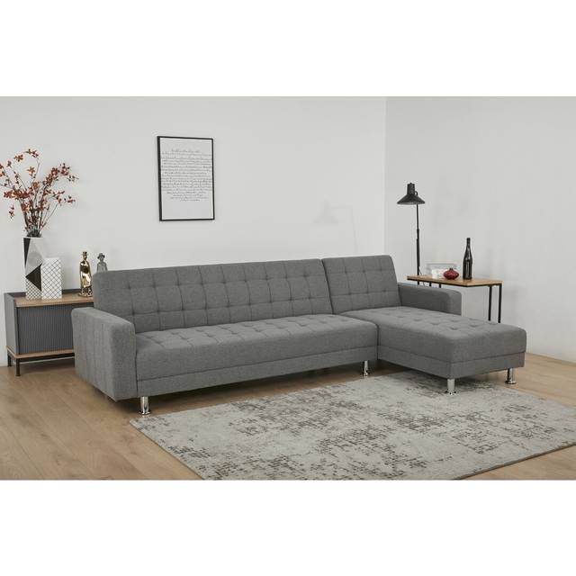 Wycombe Sleeper Corner Sofa - Peppered Grey (80cm H X 280cm W X 180cm D)