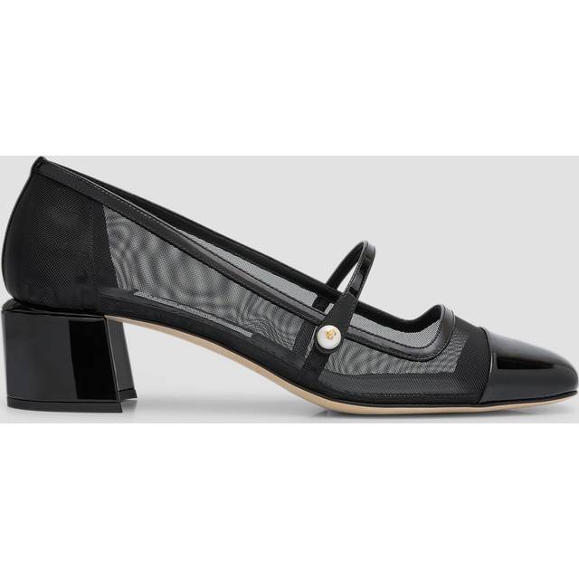 Jimmy Choo Elisa 45 Patent & Mesh Pump