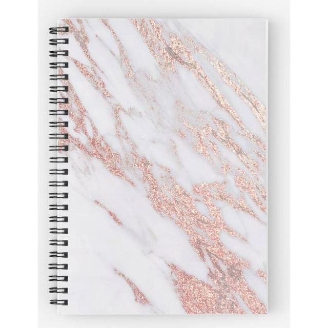 Spiral Notebook Blush pink rose gold marble A5 120 Pages