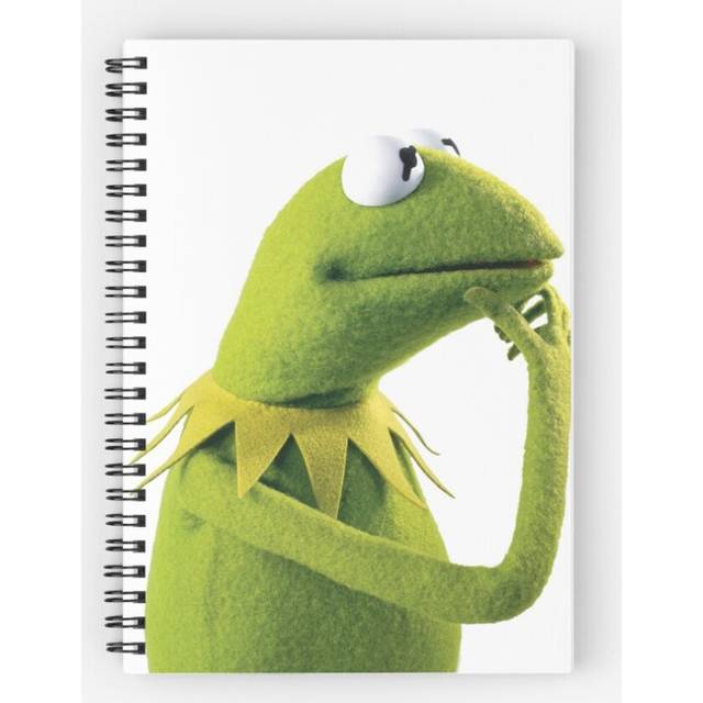 Spiral Notebook Kermit Contemplating, an aesthetic A5 120 Pages