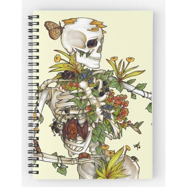 Spiral Notebook Bones and Botany A5 120 Pages