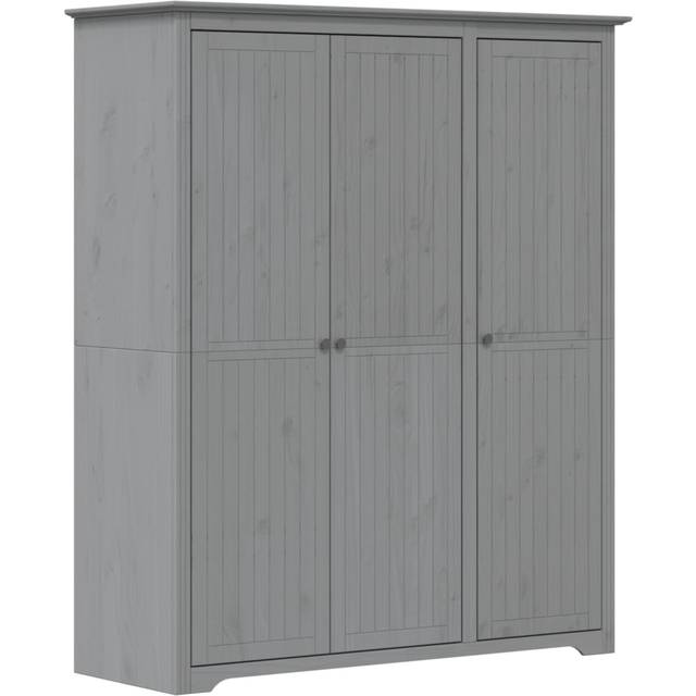 vidaXL Wardrobe BODO Grey 151.5x52x176.5 cm Solid Wood Pine